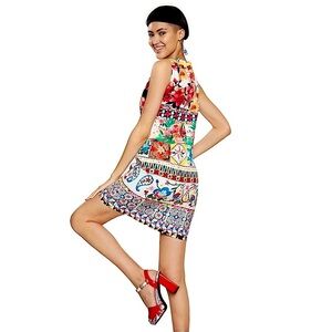 NWT Desigual Angelina Wearable Art Sleeveless Mini Dress Size 8